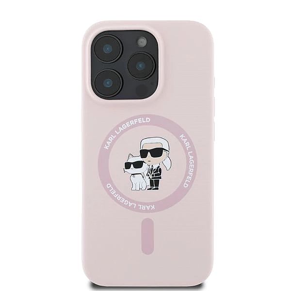 Etui Karl Lagerfeld Silicone Karl&Choupette Heads Ring MagSafe na iPho