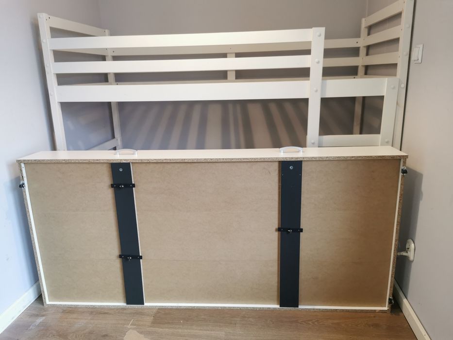 Łóżko piętrowe do materacy 80x190, białe, dziecięce, młodzieżowe