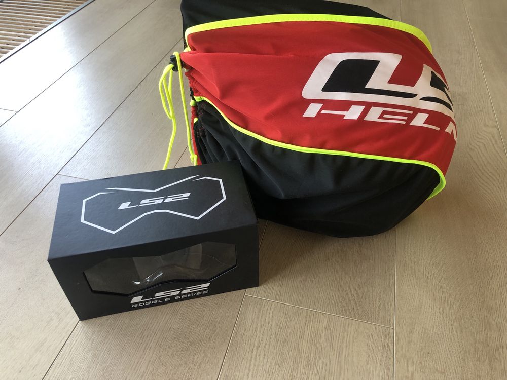 Kask + gogle LS2 MX437  MATT BLACK XL