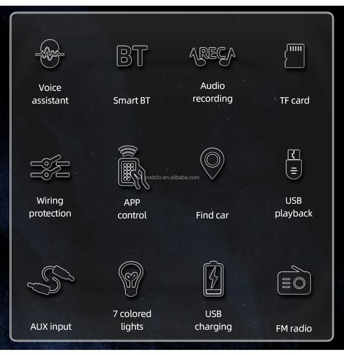 Rádio 1din Stereo USB com App FM Cartão BLUETOOTH novo