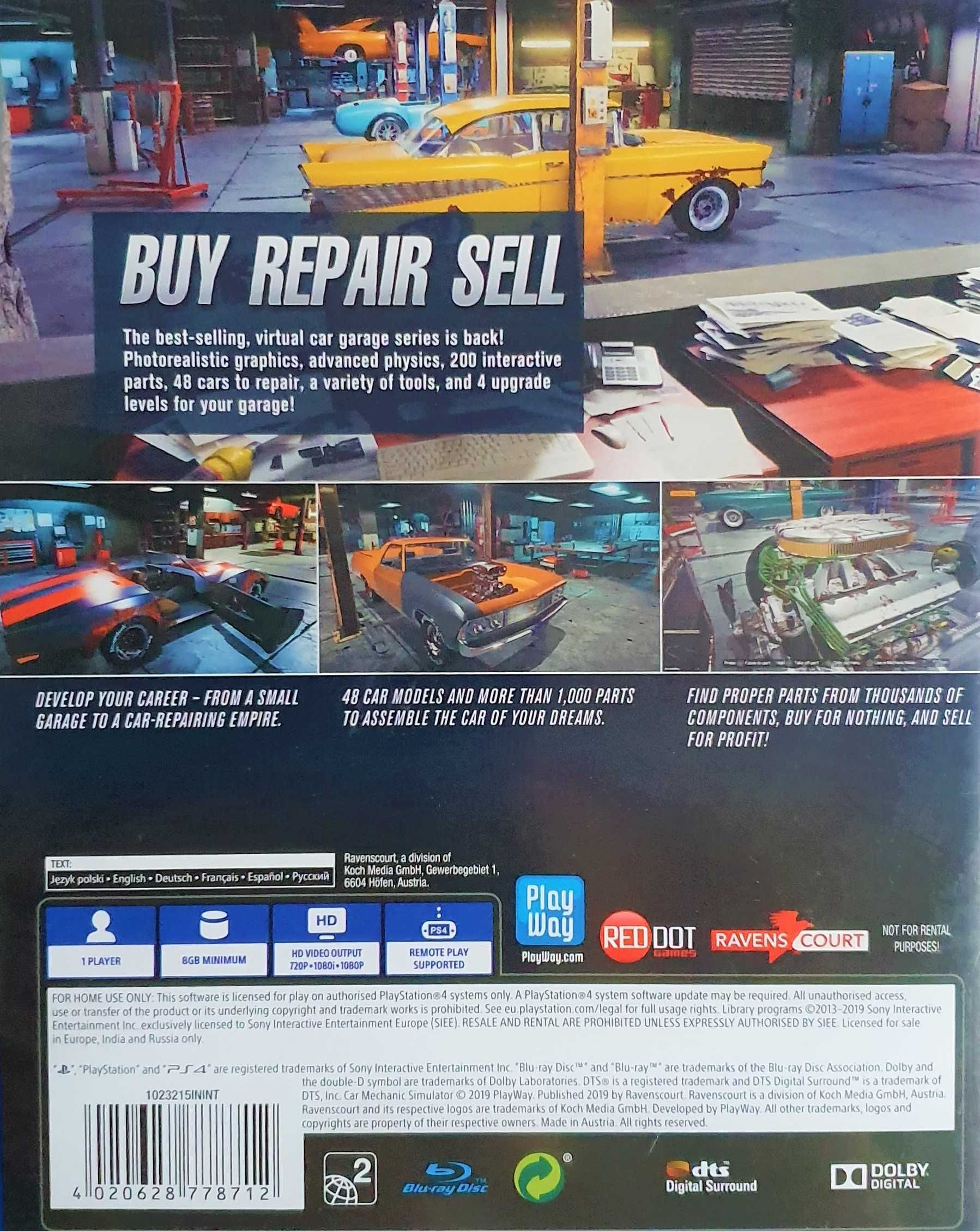 CAR MECHANIC SIMULATOR PL Playstation 4 PS4 PS5 Nowa Sklep Multigames