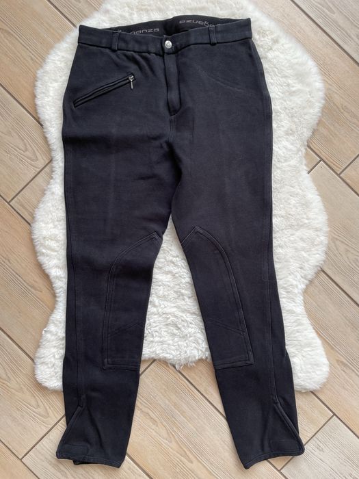 Czarne bryczesy damskie spodnie jezdzieckie Fouganza