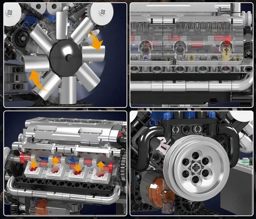 Конструктор бензиновий двигун V8 ENGINE Mould King 10088s, 535 деталей