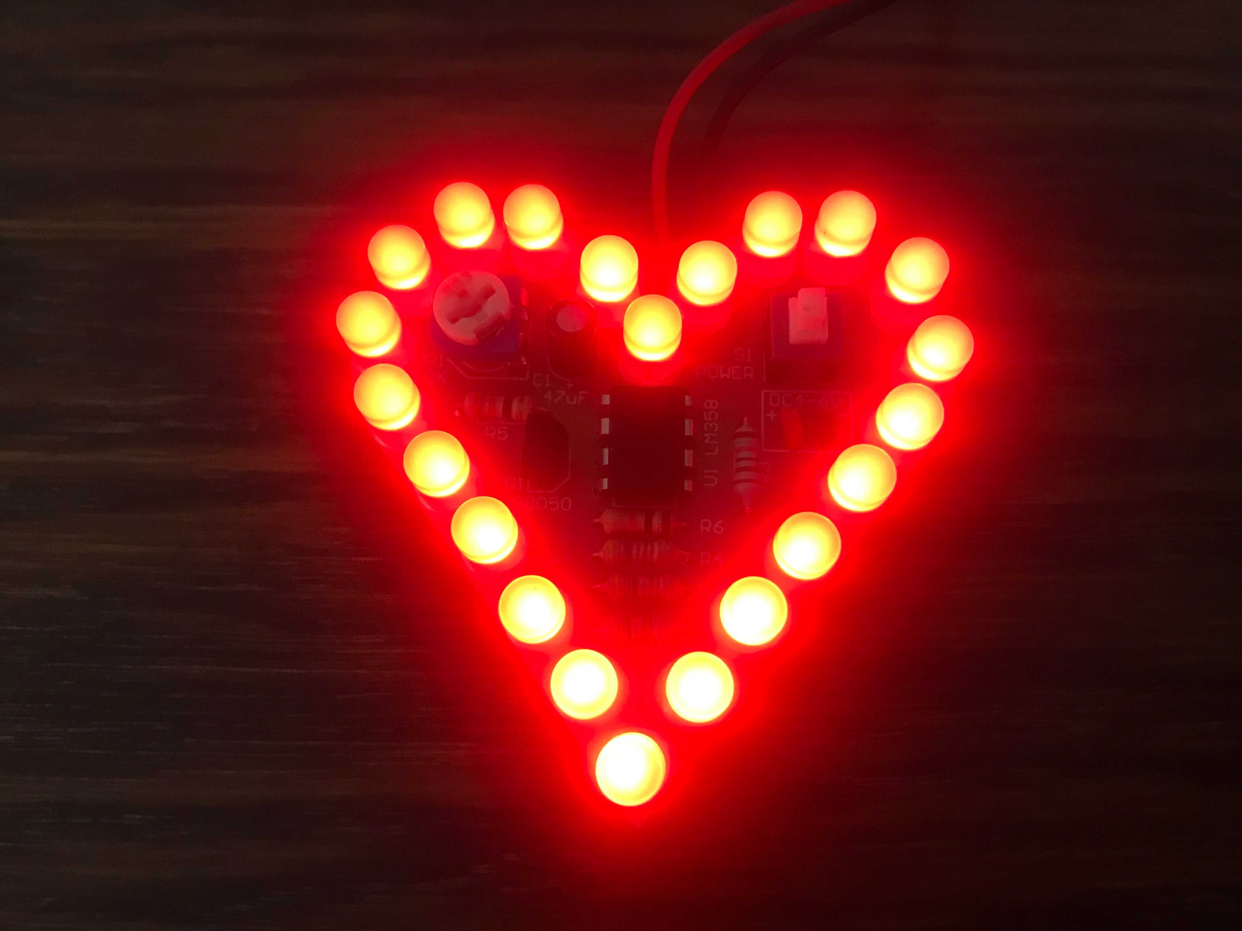 migające oddychające serce zestaw elektroniczny DIY LED