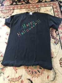 Happy halloween T- shirt fruit of the Loom czarny neonowy napis