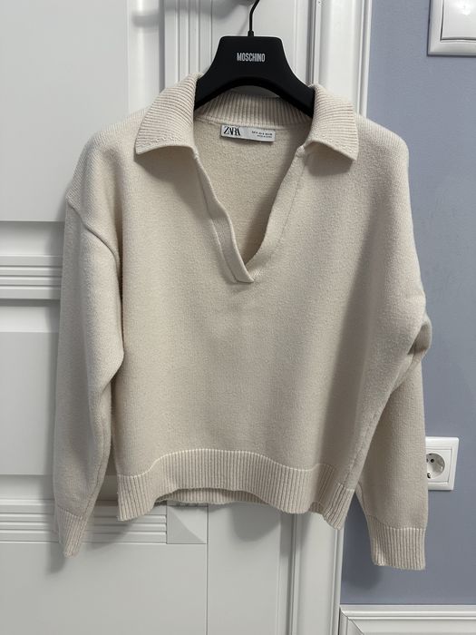 Светр Zara синій, кремовий