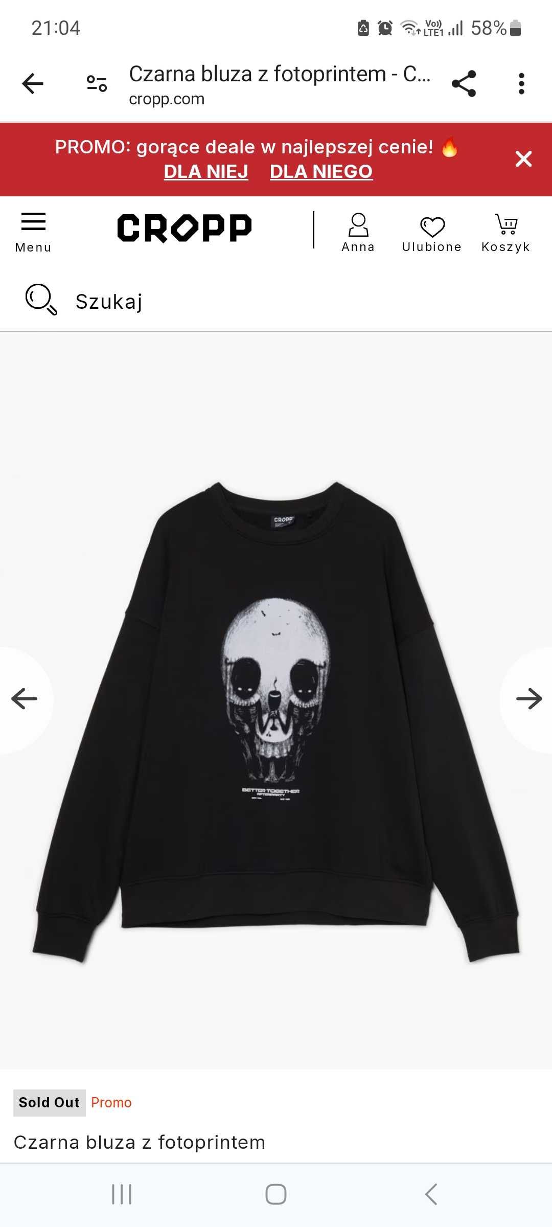 Nowa bluza z fotoprintem Cropp S