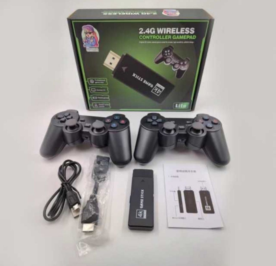 Игровая приставка M8 64gb Mini Game Stick 4K HDMI + 2 беспроводных джо