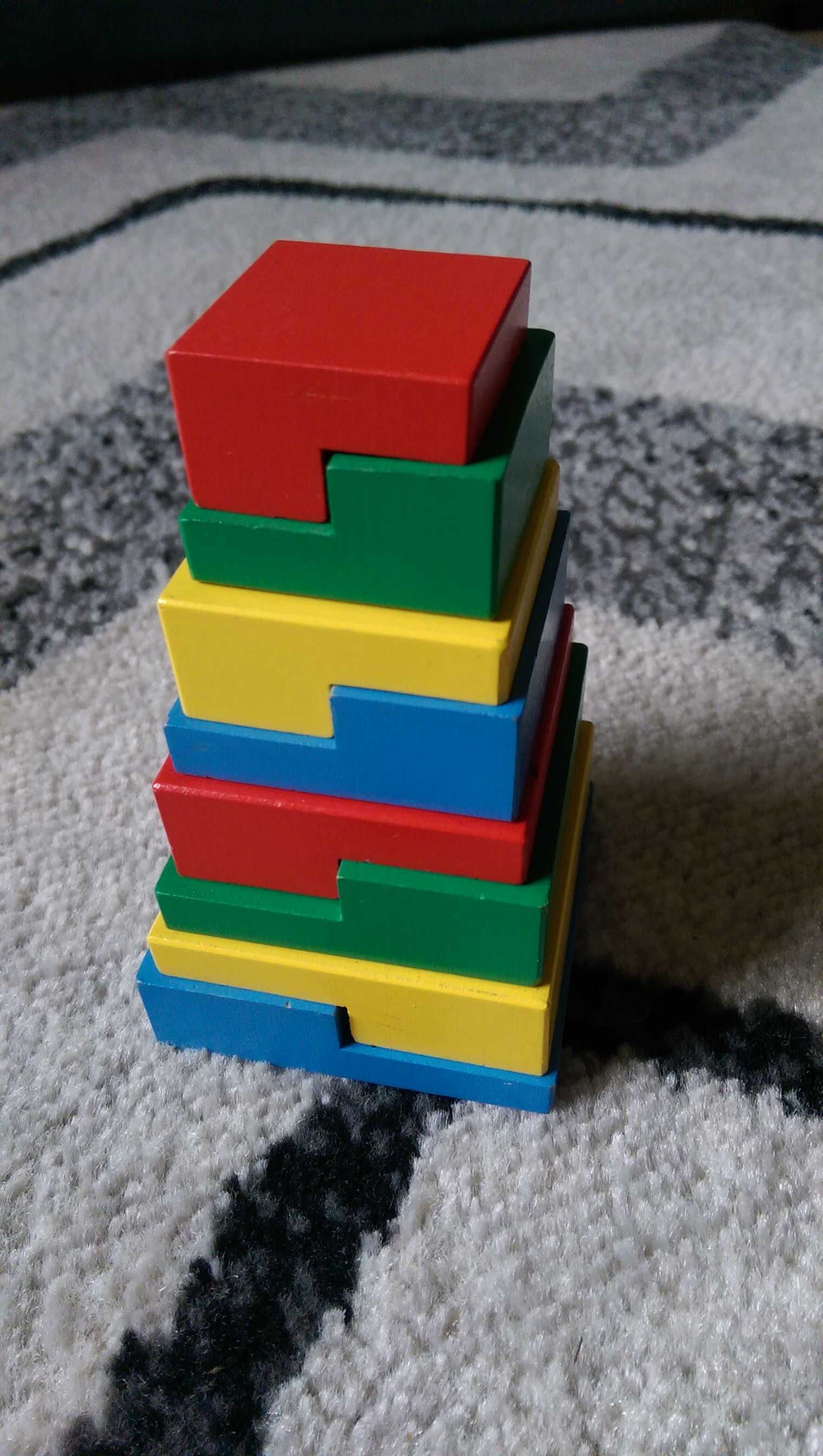 Пірамідка дерев'яна розвиваюча гра, дитяча іграшка геометрика