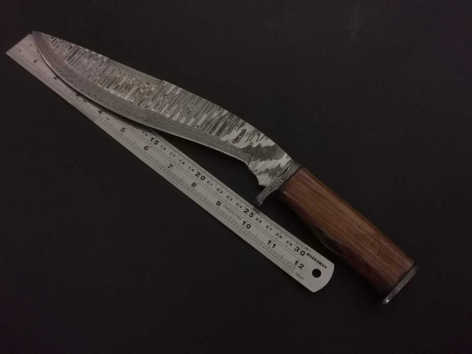 KUKRI DAMAST nóż myśliwski ze stali damasceńskiej 37cm kuty ręcznie