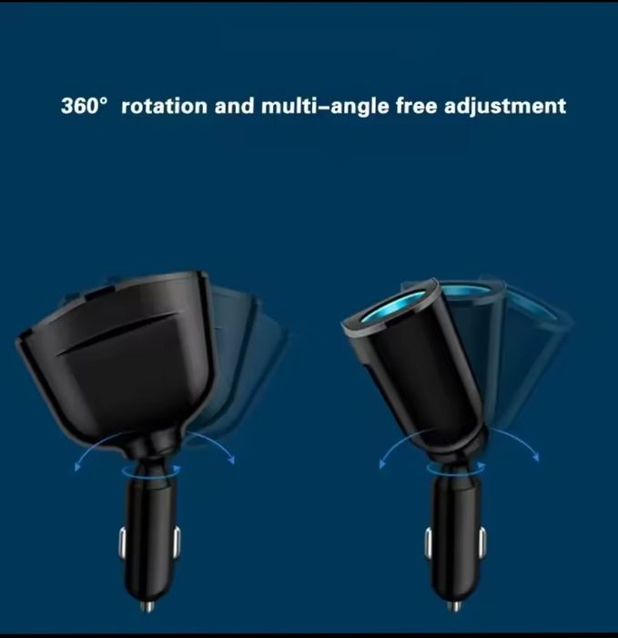 Адаптер автомобільний здвоєний з підсвічуванням