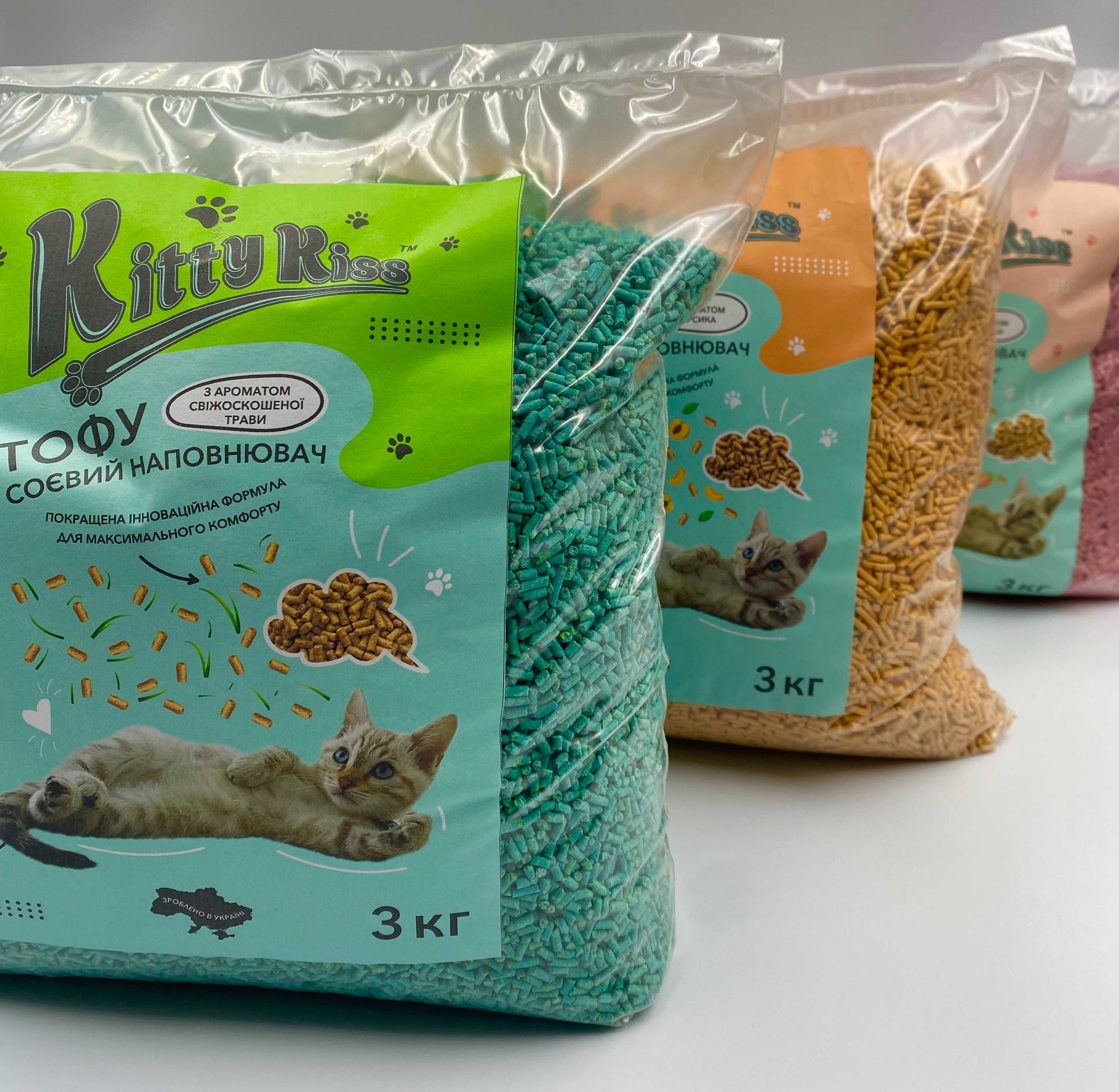Тофу, TOFU соевий наповнювач, комкуючий наполнитель для котов 3 кг