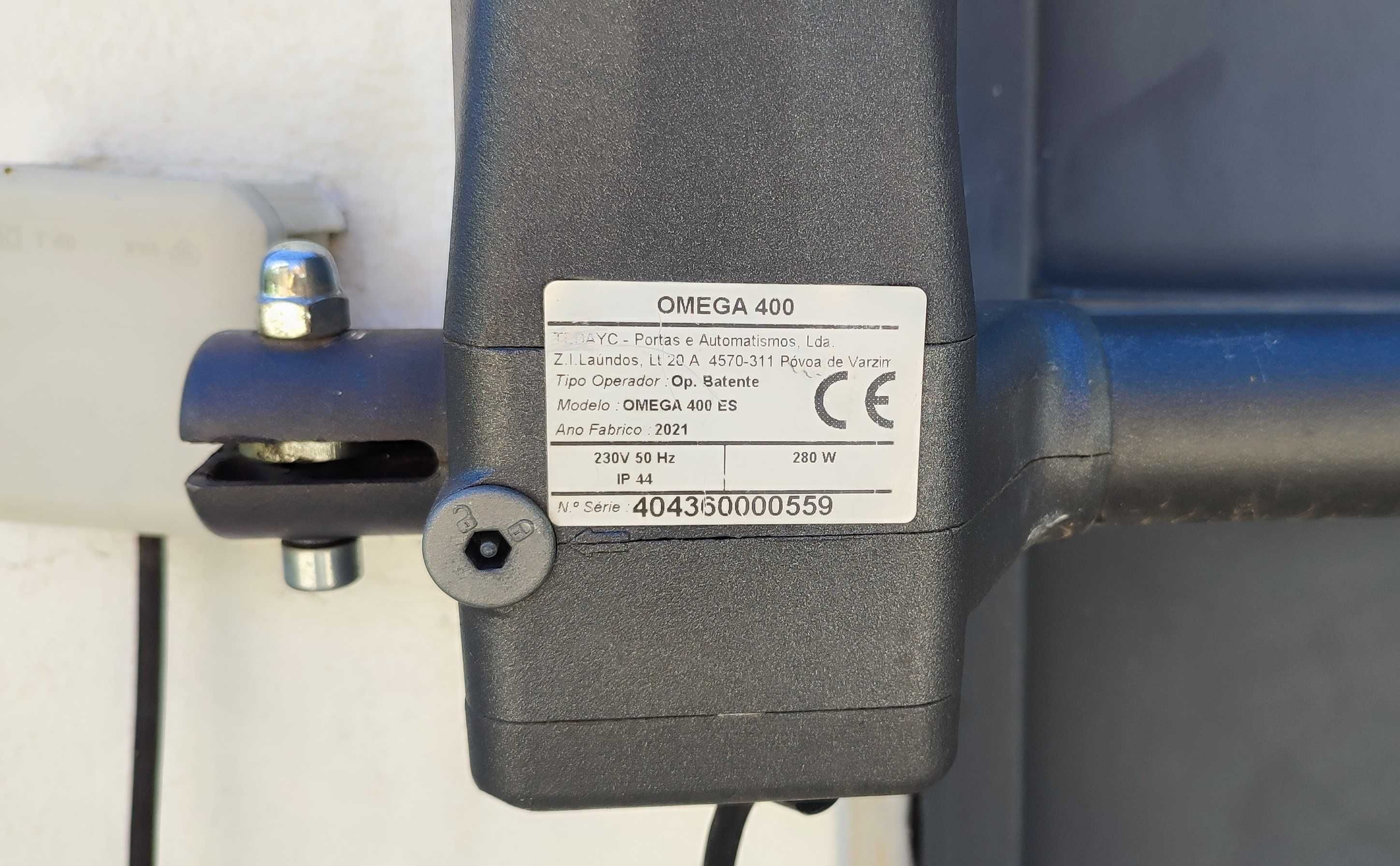 Motorização portão de batente 2 folhas garagem Omega 400