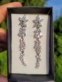 Kolczyki z kryształkami biżuteria ślubna prezent