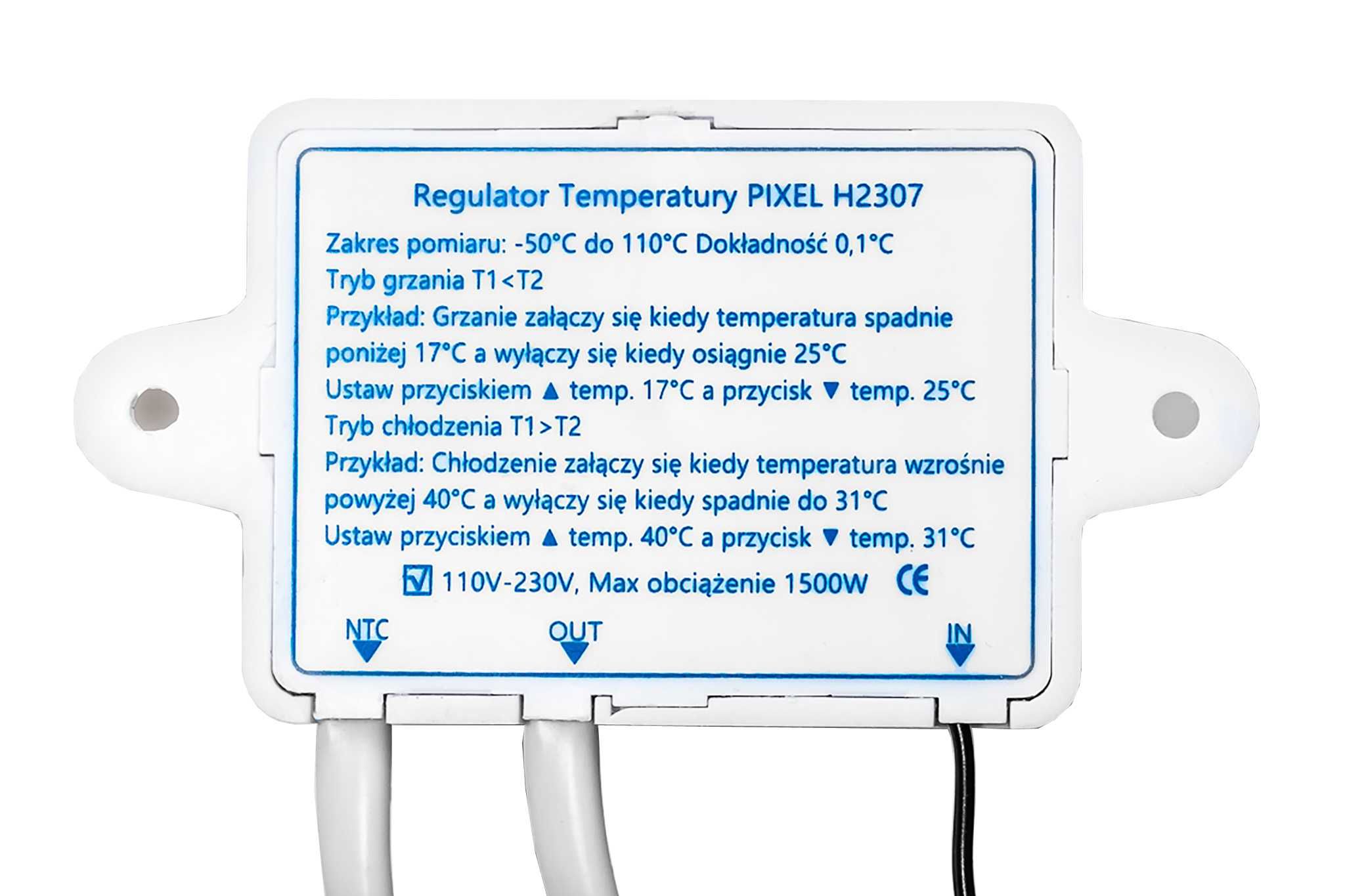 TERMOSTAT Regulator PIXEL + Przewód Kabel Grzejny 40W 5m do INKUBATORA