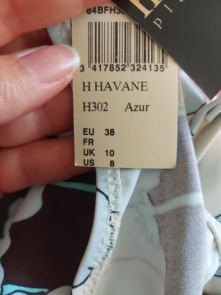 Cueca biquini flores azuis