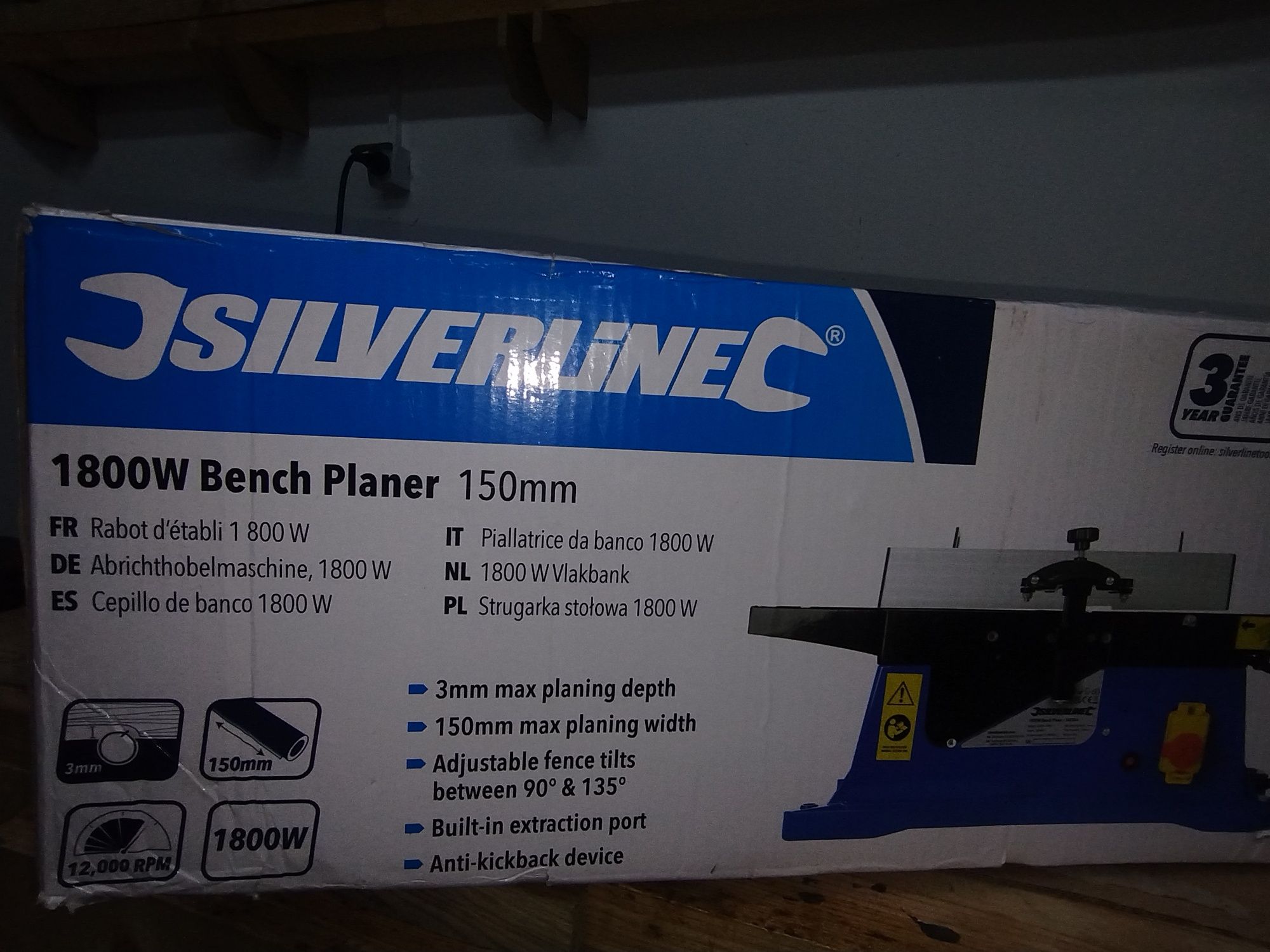 Heblarka Silverline 1800W komplet 5 noży!! roczna
