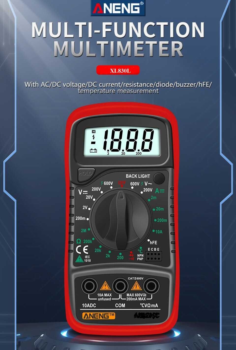 Професійний Цифровий мультиметр Тестер Aneng XL830L