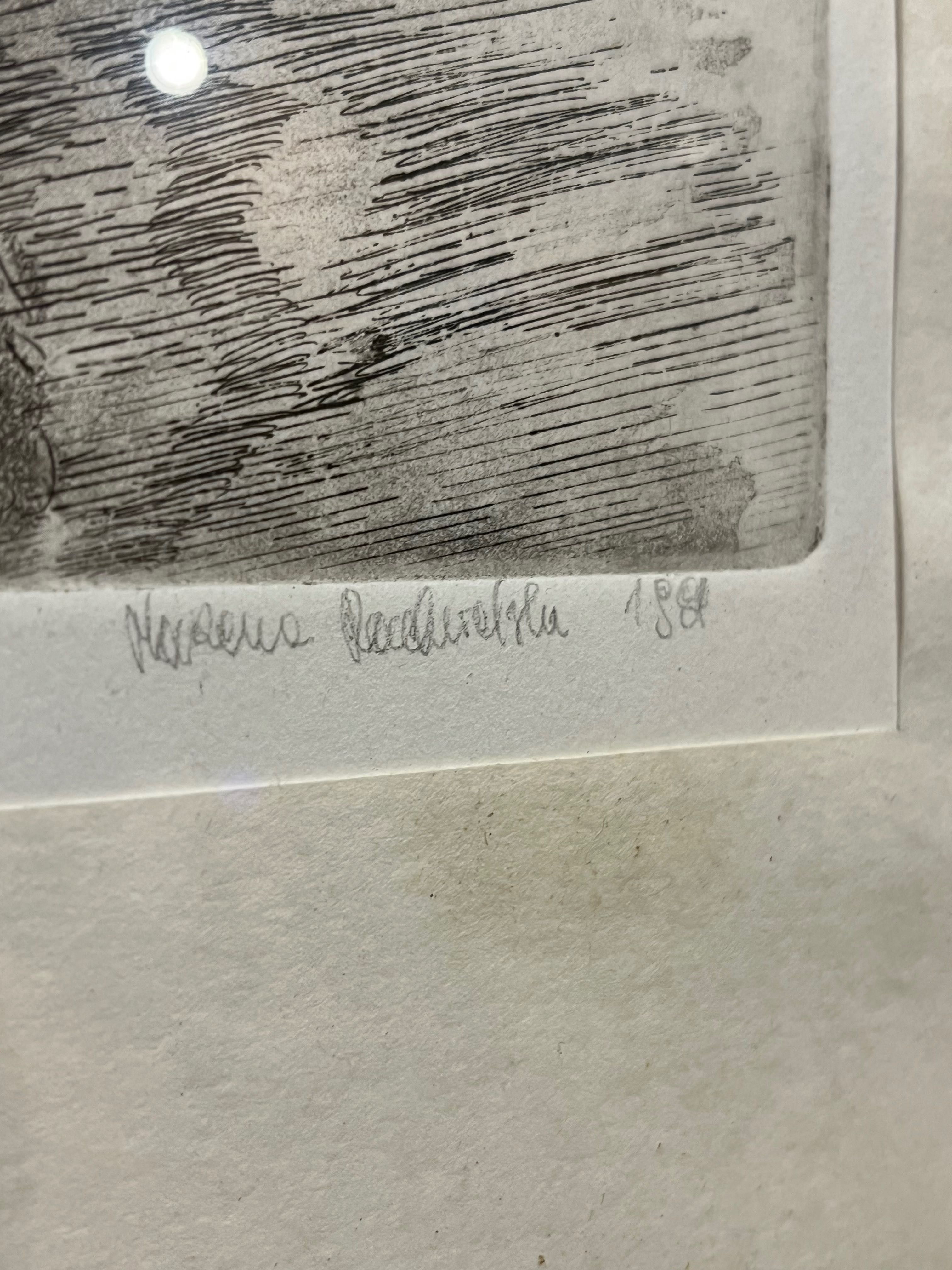 Praca studencka 1981r. Biało czarna grafika