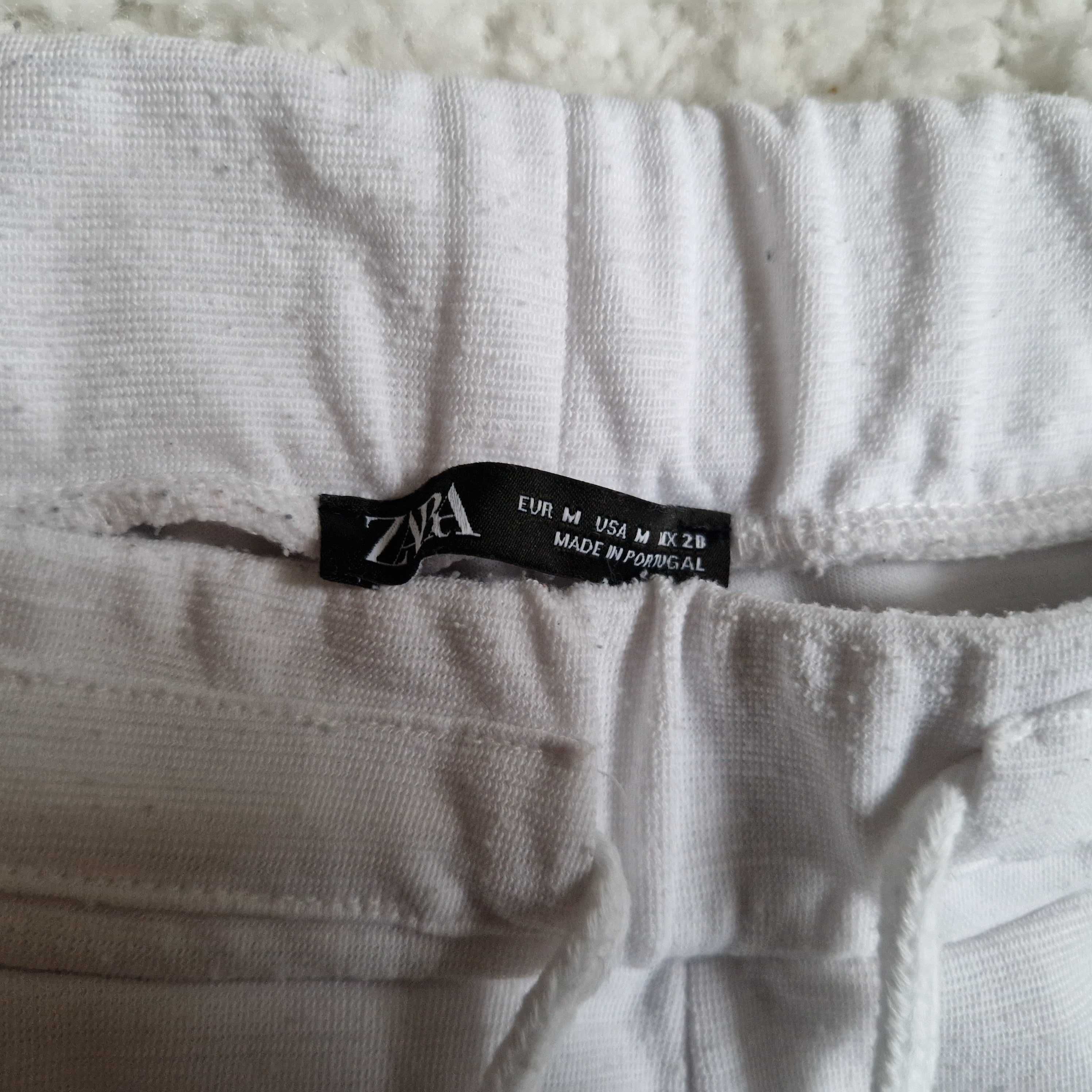 Białe luźne spodnie damskie ZARA r. M/L