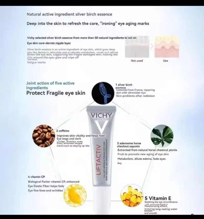 Крем навколо очей Vishy liftactiv original! Від чорних кіл та зморшок!