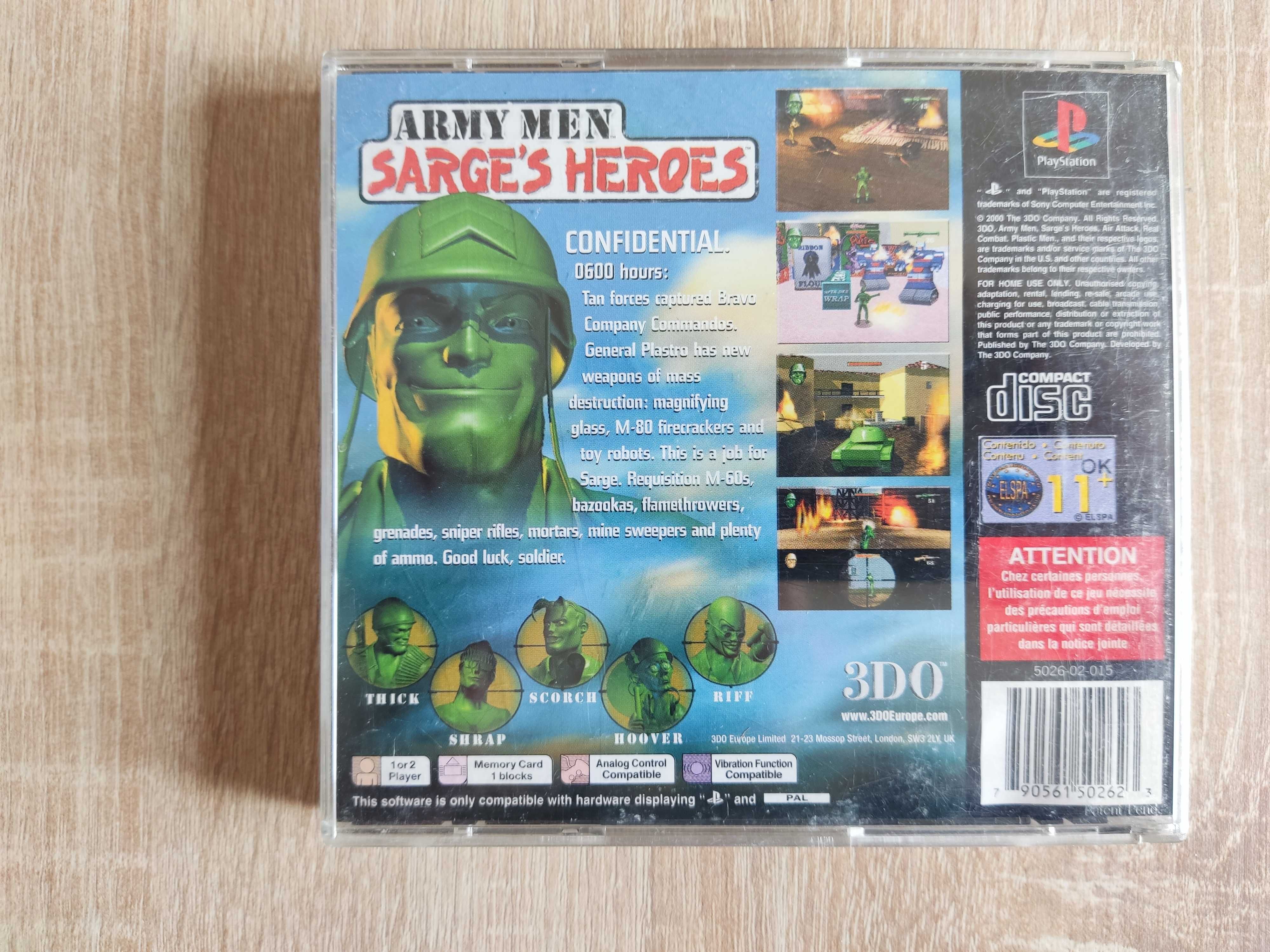 Army Men: Sarge's Heroes PlayStation PS1 PSX ENG