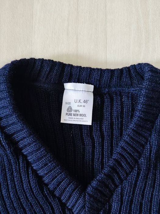 Zestaw 2 męski wełniane dzianinowe sweterka w serek do pracy, policyjn