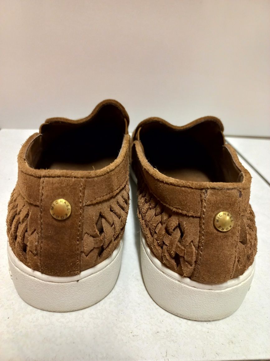 Коричневі замшеві мокасини Michael Kors Stevie, 24,5 см устілка