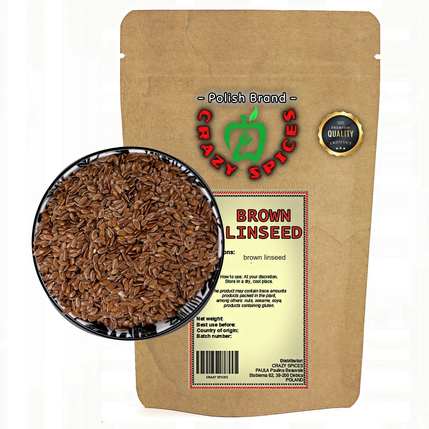 Siemię Lniane Brązowe 1kg – CrazySpices, Siła Natury w Każdym Ziarnie