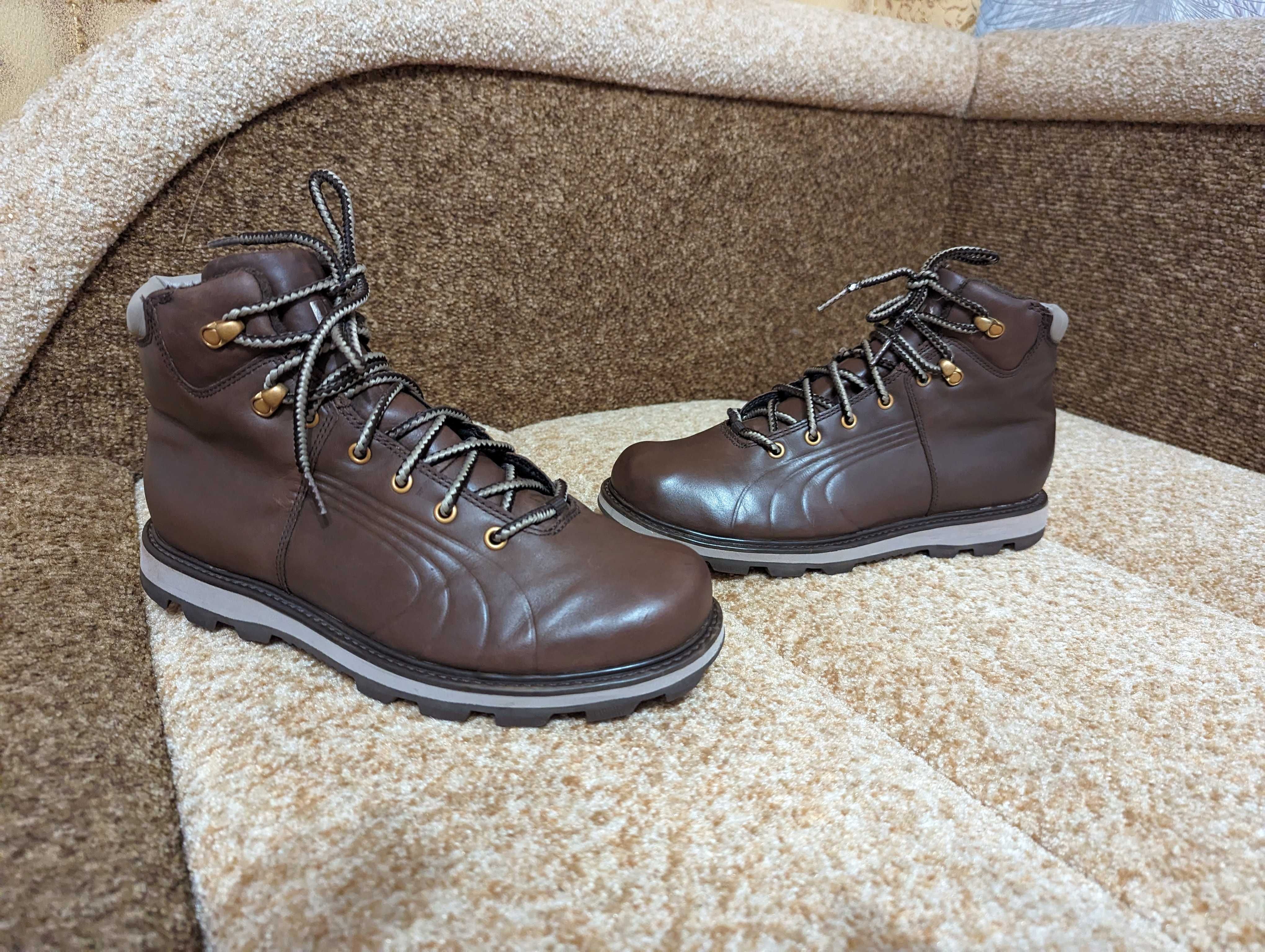 Мужские кожаные зимние ботинки на флисе. Puma, размер 43