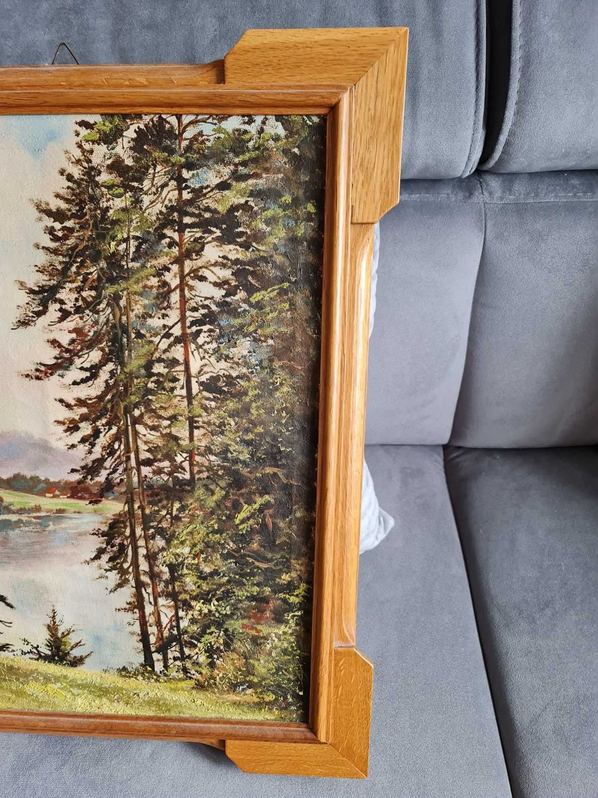 Obraz olejny w drewnianej ramie