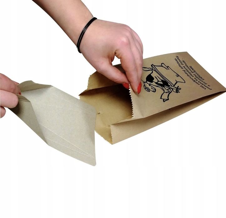 Torebki papierowe z łopatką kartonową na odchody 32 sztuki
