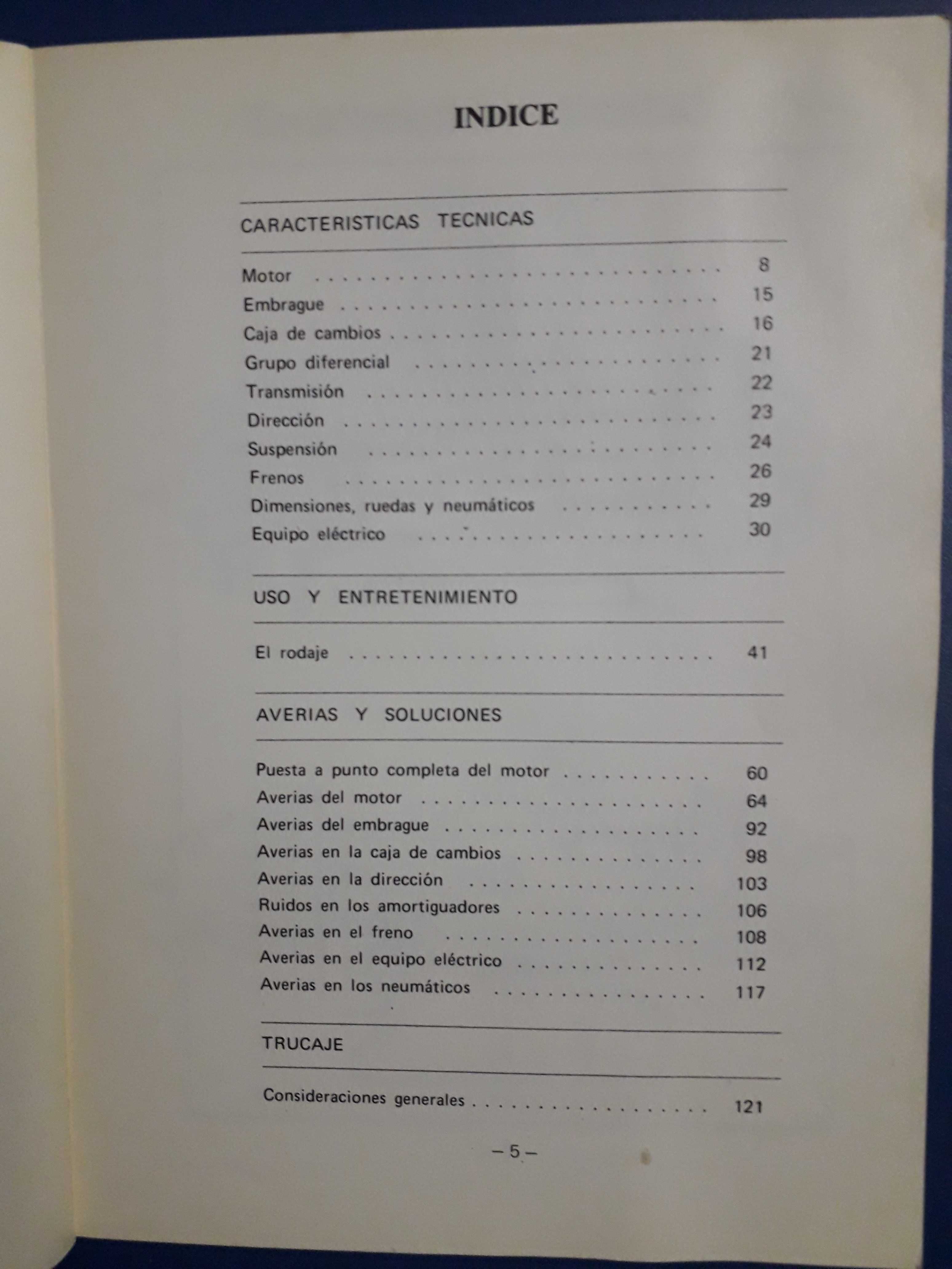 Manual técnico de oficina, em Espanhol, para 2CV, Dyane e Ami