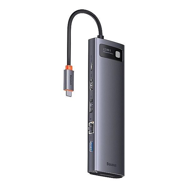 Baseus Metal Gleam wielofunkcyjny Hub Usb Typ C 12w1 Hdmi / Dp / Usb T