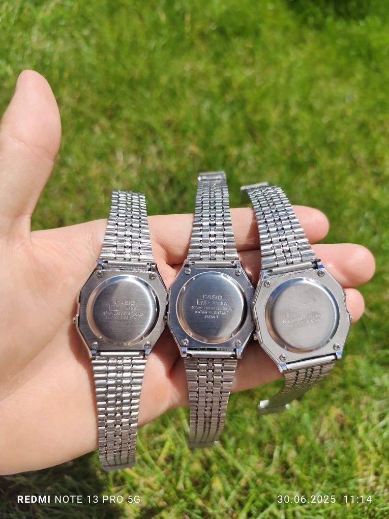 Zestaw 3 zegarków casio pomarańczowych
