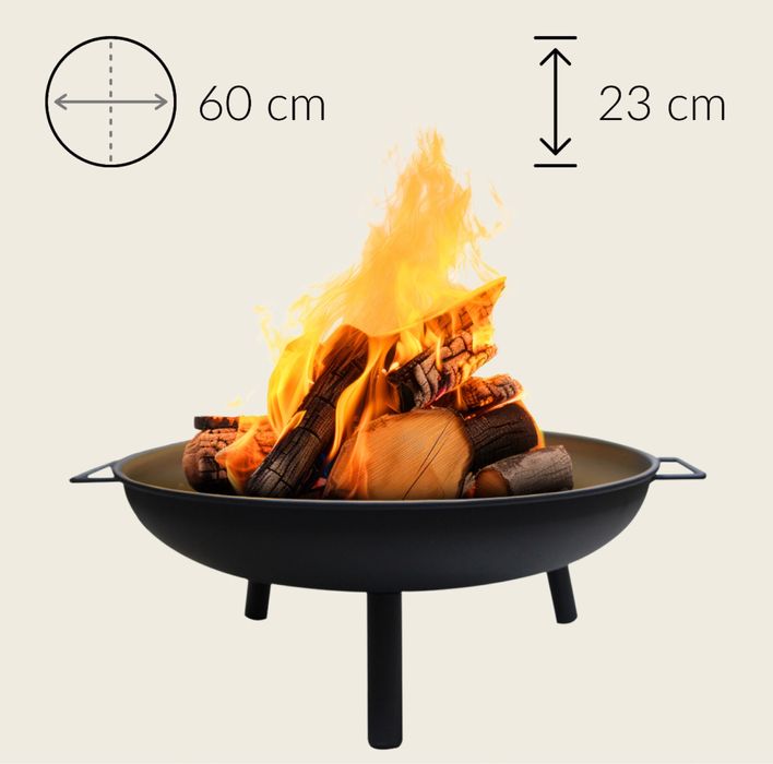 Palenisko Ogrodowe Stalowe 60 cm do Ogniska Grilla Kociołek Grill