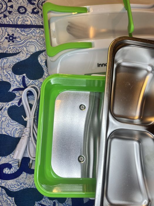 Lancheira Elétrica InnovaGoods 50W Branco e Verde
