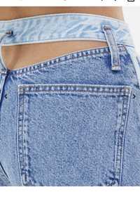 Двоколірні двухцветные джинси з вирізами ззаду на поясі р34