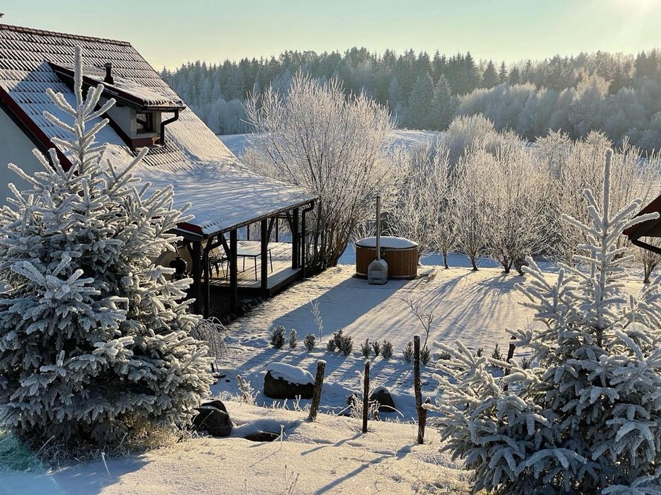 Domek 2 osoboy z banią na tarasie na Walentynki