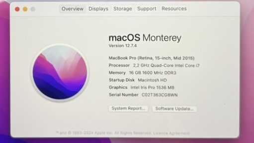 Macbook Pro 15 - A1398