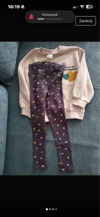 Dwa noww komplety zara 116 bluza i getry