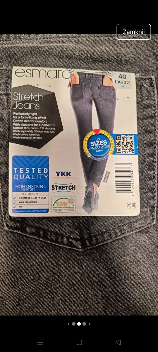 Nowe jeansy stretch 40 Esmara Lidl