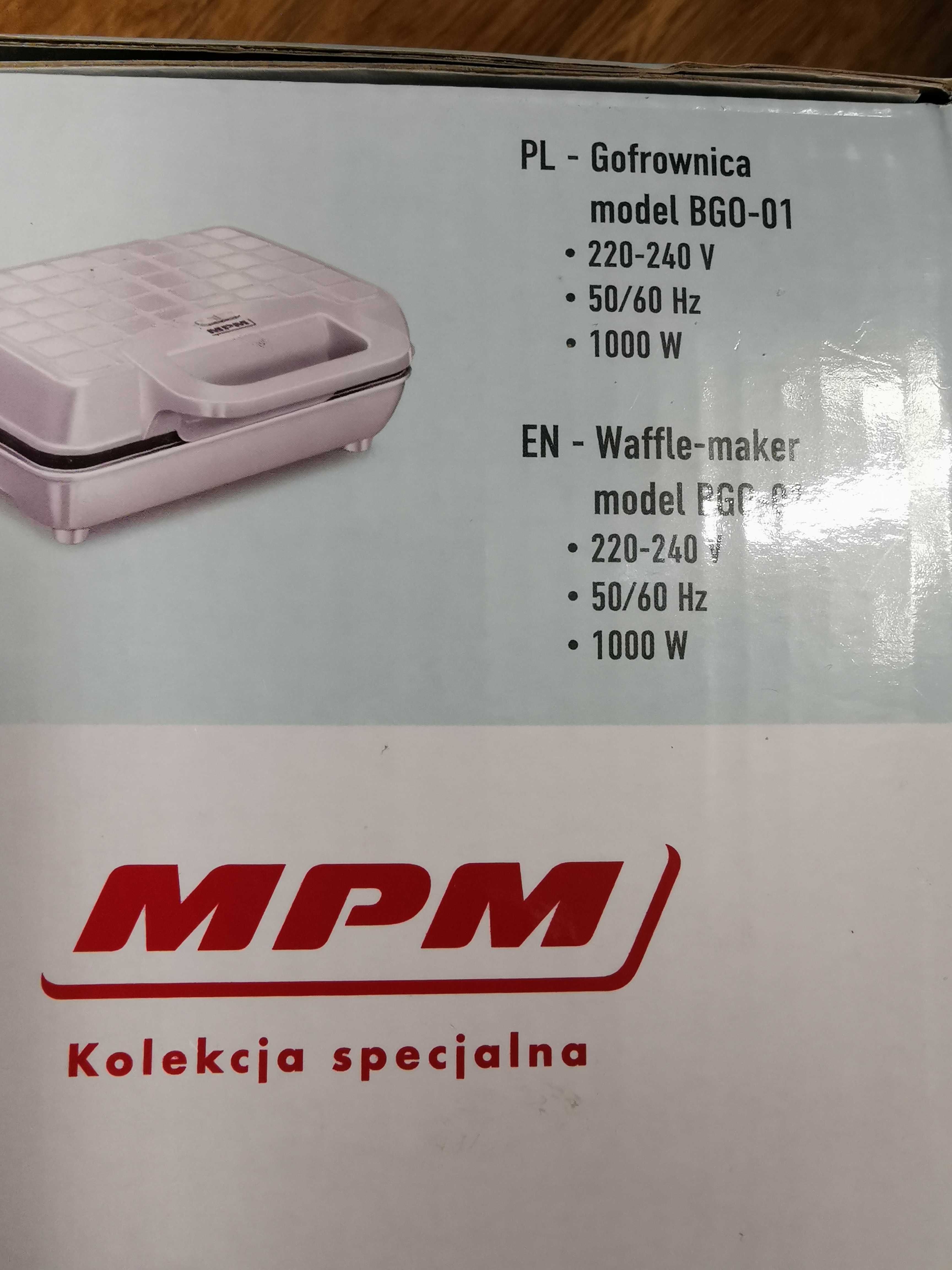 Srebrna Gofrownica podwójna 1000 W z kolekcji specjalnej Nowa