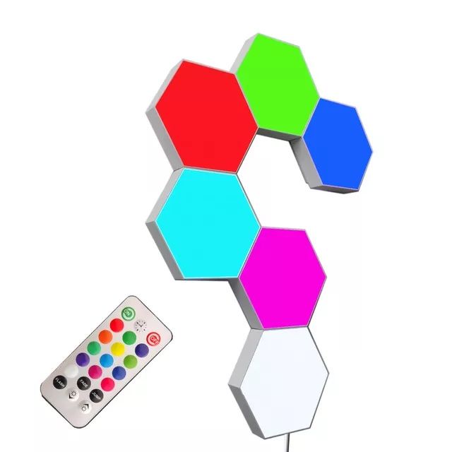 Modular RGB Light Panel Hexagonal Kit of 6 with Accessories SEALED64354259243265120