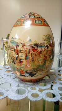 Jajo wielkanocne Vintage ręcznie malowane porcelanowe  motyw gejsze