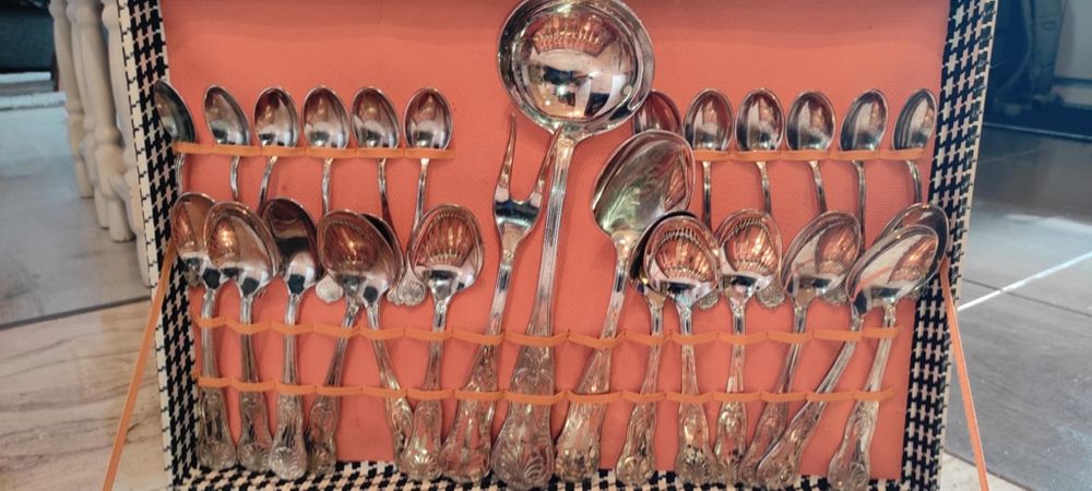 Zestaw posrebrzanych sztućców Włoskie próby 800 vintage