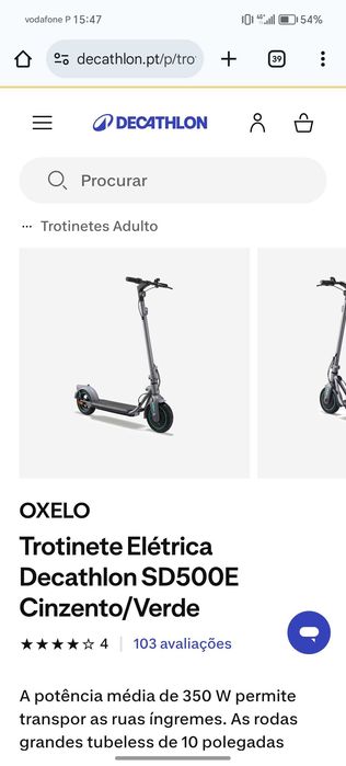 Trotinete Elétrica Decathlon SD500E Cinzento/Verde