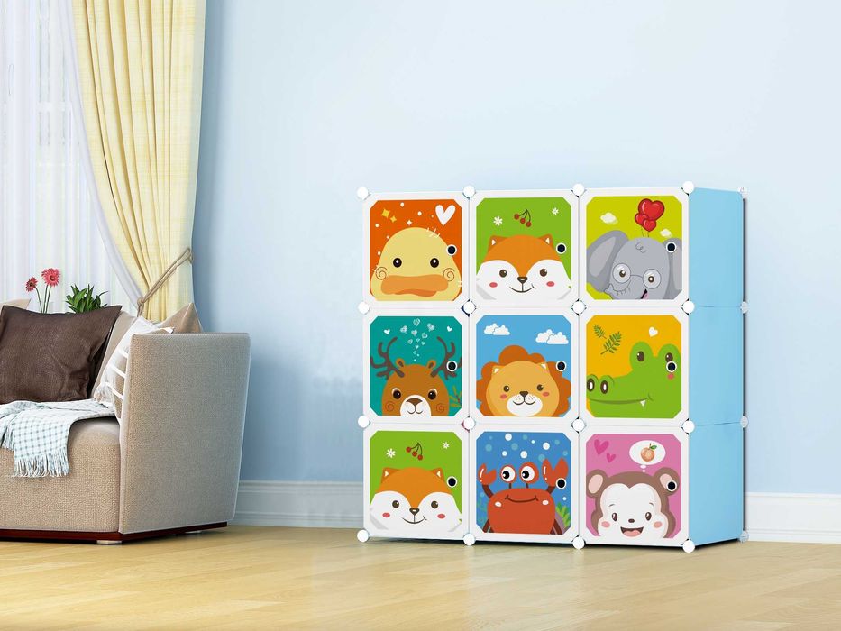 Шафа дитяча Блакитна модульна органайзер стелаж комод шкаф