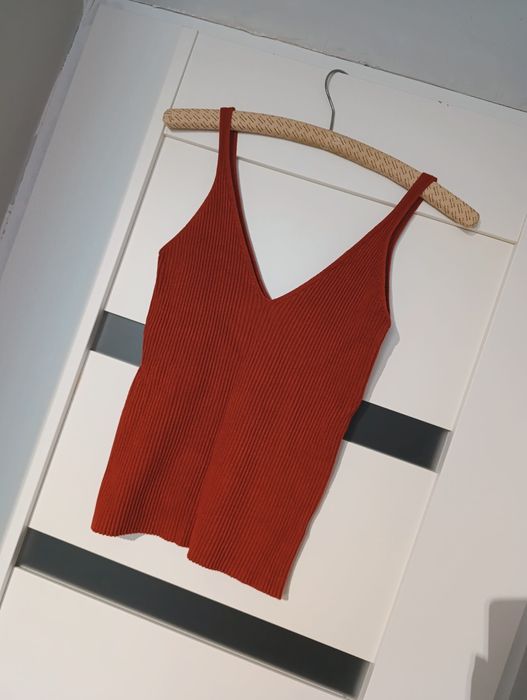 Bluzka koszulka damska, na ramiączka, prążkowana, L, Reserved