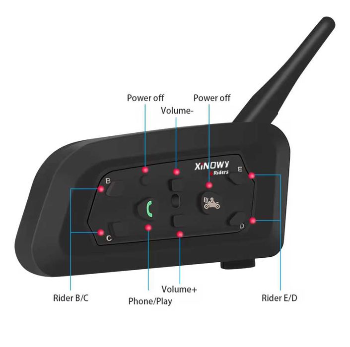 2X INTERKOM MOTOCYKLOWY Ejeas Xinowy V6 PRO Zestaw na dwa kaski Nowy